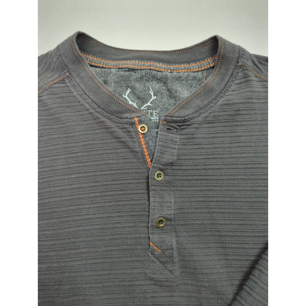 Salute Cultivated Leisure Quarter Button Gray Orange Henley Men's Size M